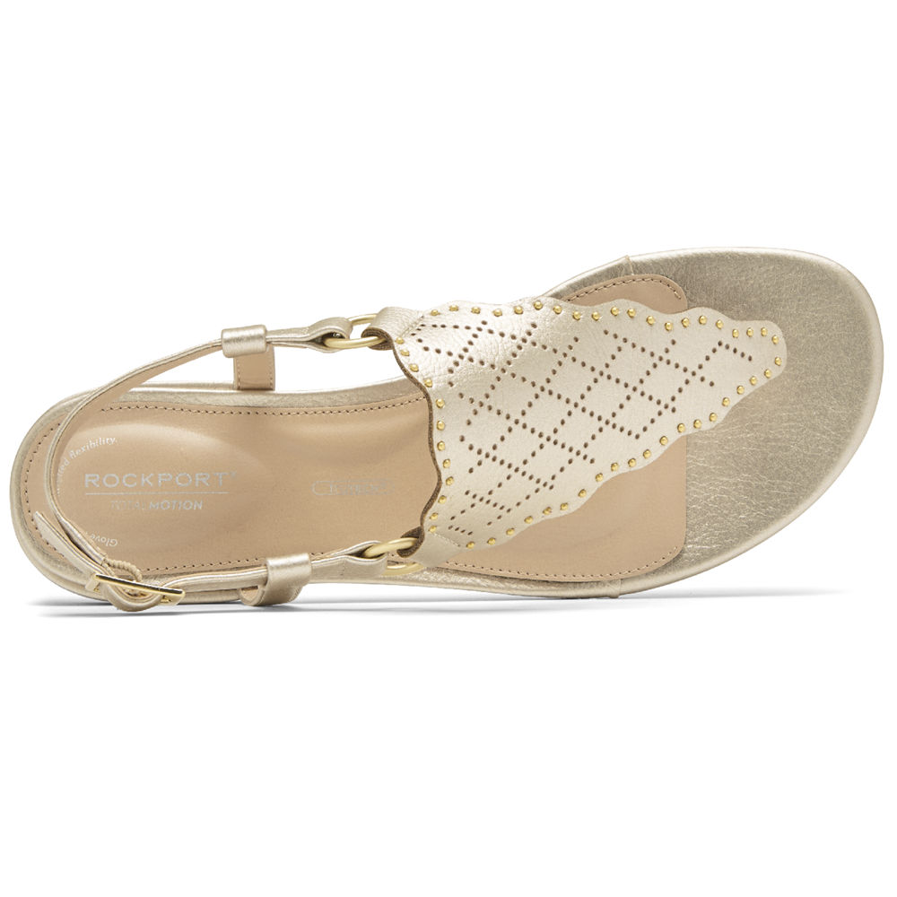 Rockport Womens Thongs Gold - Total Motion Zosia Perforated - UK 673-ZMALPR